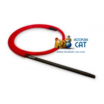 Силиконовый шланг в оплетке с мундштуком Red Stork Red (Красный) - фото 1